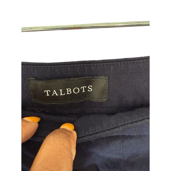 Talbots Navy Blue Career Office Business Chatham Crop Dress Pants Size 8 - Picture 2 of 11